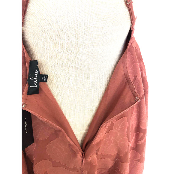 Lulu's Beauty Rose Pink Burnout Floral Mini Skater Dress - S - Picture 9 of 9